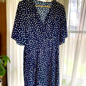Empire waisted flutter sleeve dress